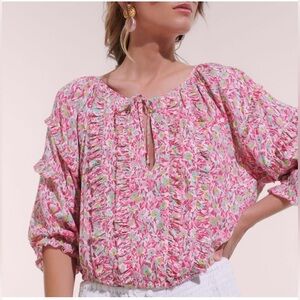 Women’s, Poupette St. Barth Cropped Floral Blouse, size M/L